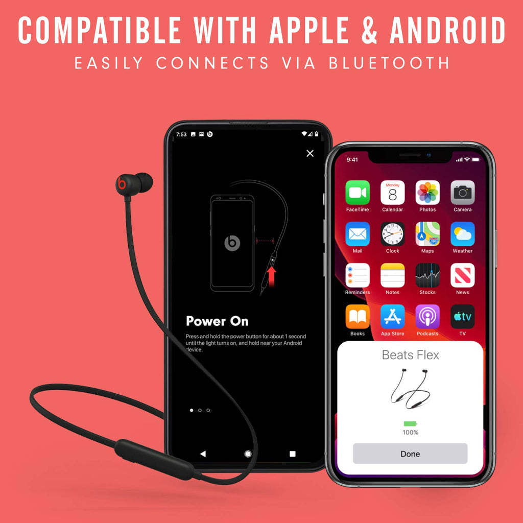 Beats Flex Wireless Earbuds - Apple W1 Headphone Chip, Magnetic Earphones, Class 1 Bluetooth, 12 Hours of Listening Time, Built-in Microphone - Yuzu Yellow