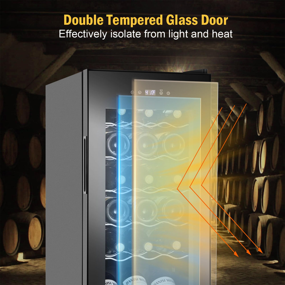 24" Dual Zone Wine and Beverage Refrigerator, Under Counter with Glass Door