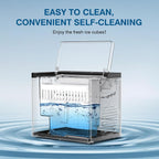 Countertop Ice Makers Machine, Portable Ice Machine Producing 9 Ice Cubes Within 6 Mins, Bullet Ice Available in Two Sizes(S/L), Compact Mini Ice Maker Appliance for Home Kitchen Camping （Ebony）