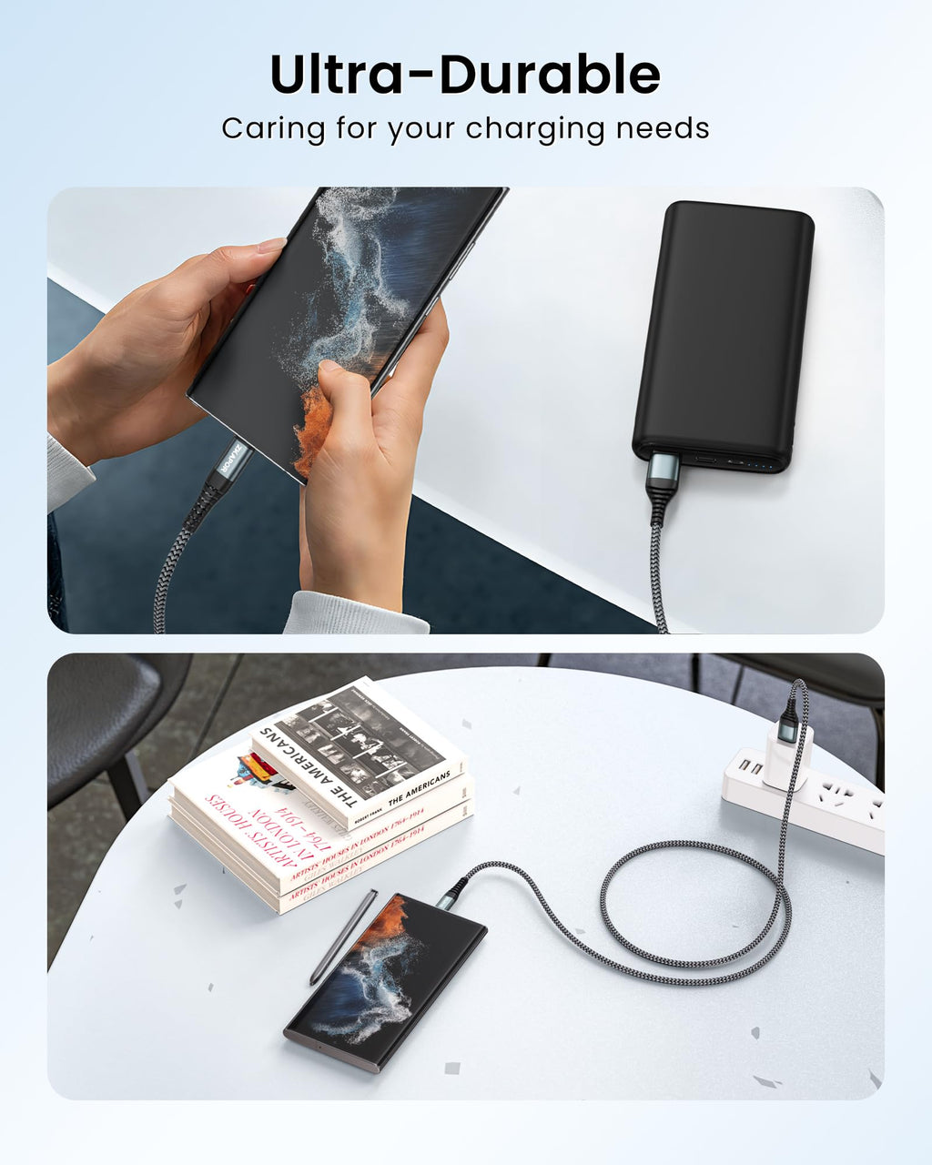 ZKAPOR Short USB C Cable 30CM, Type C Charger Cable 3A Fast Charging USB C