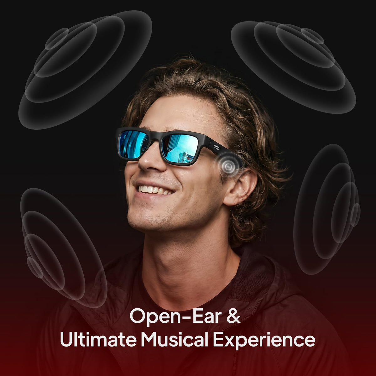 OhO Open Ear Smart Glasses, UV400 Z87.1 Lightweight Audio Bluetooth Glasses