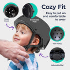 Niftii Bike Helmet & Pads Set for Kids - Cycling Skateboard Ages 3-15