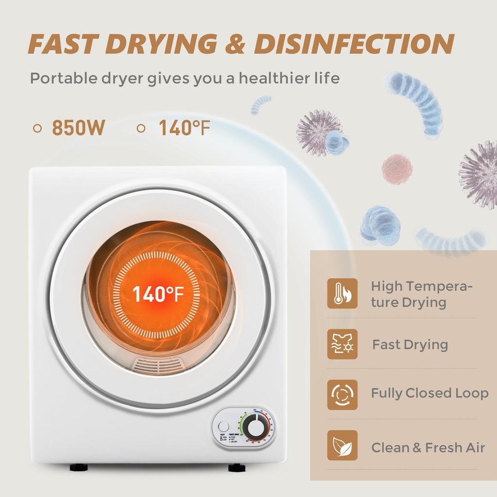 1.5 Cu. Ft. Protable Clothes Dryers with LED Control
