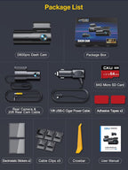 GKU 4K Dash Cam Front and Rear, 5GHz WiFi GPS, 64GB SD Card Included