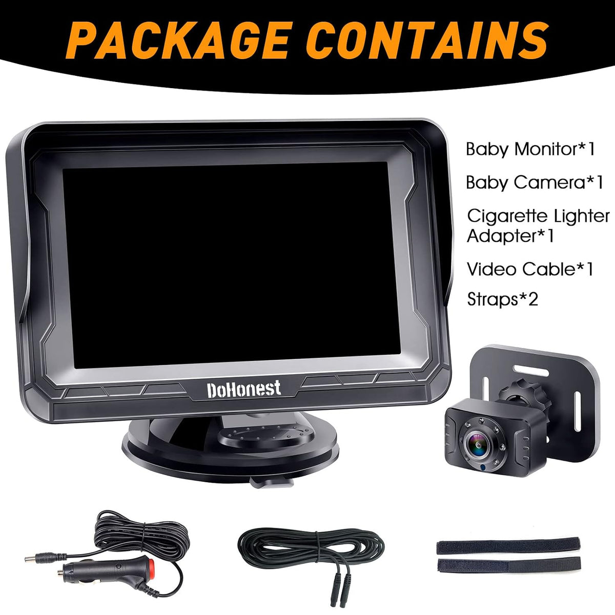 DoHonest Baby Car Camera HD 1080P: Rear Facing Car Baby Monitor Clear Image
