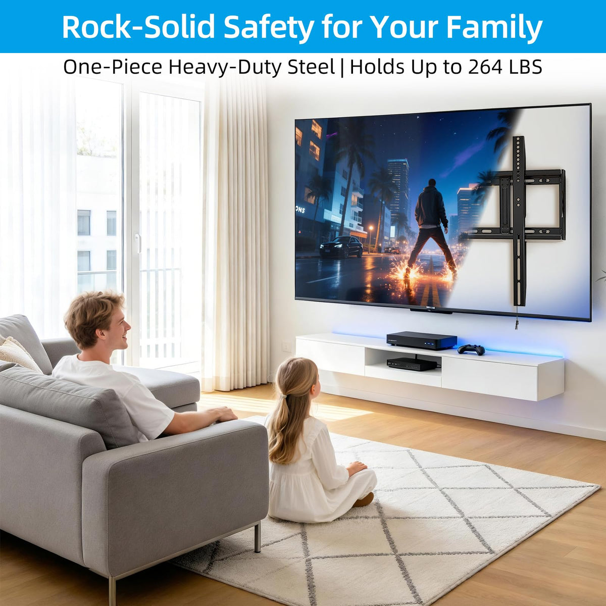 HOME VISION Heavy Duty Tilt TV Wall Mount for 32-86 Inch Flat/Curved Screen