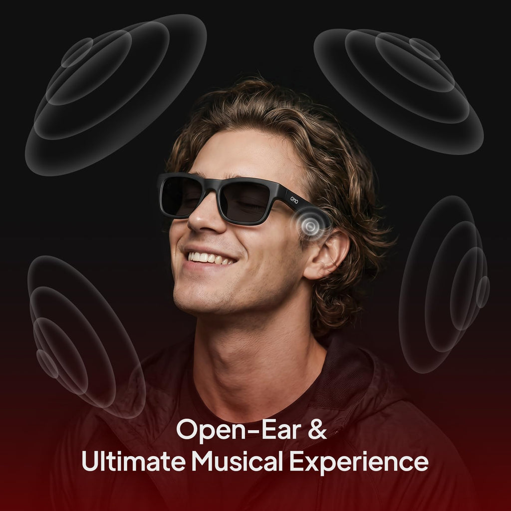 OhO Open Ear Smart Glasses, UV400 Z87.1 Lightweight Audio Bluetooth Glasses