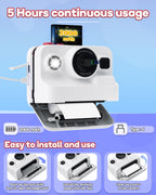 Dylanto Kids Camera Instant Print,1080P Kids Instant Cameras that Print Photos,Christmas Birthday Gifts for Girls Age 3-12,Portable Toy for 3 4 5 6 7 8 9 10 Year Old Girls Boys-Blue