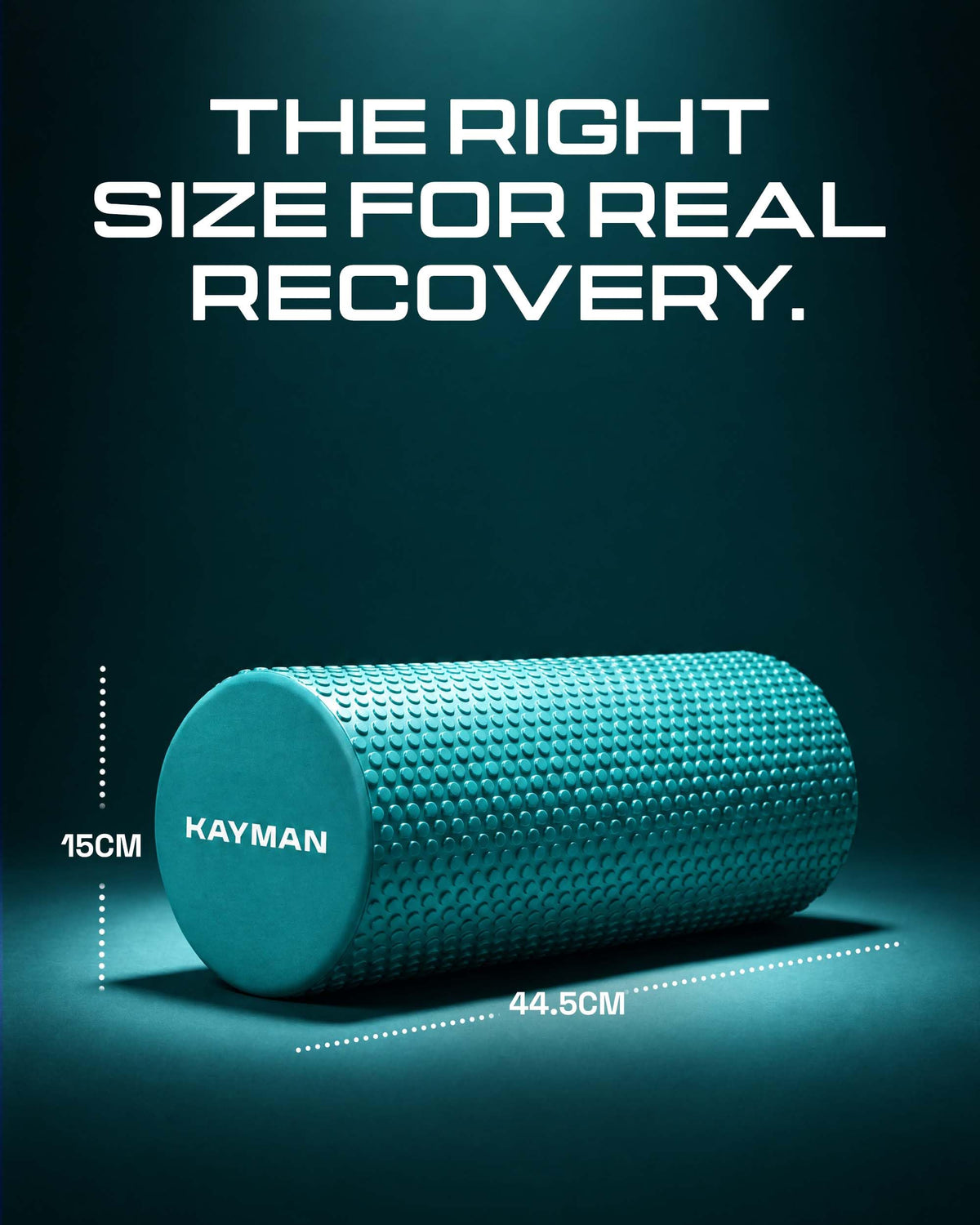 KAYMAN Sports Foam Roller, Deep Tissue Muscle Recovery, 44.5 x 15cm, Black