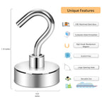 Neosmuk Magnetic Hooks,10kg+ Heavy Duty Cruise Hooks, Silver, 10 Pack