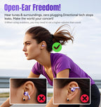 Kinglucky Clip-On Earbuds Gen 3, Open-Ear Wireless Bluetooth 6.0 Headphones with Mic, Secure Fit for Small Ears & Glasses Wearers, 50H Playtime, LED Digital Display, ENC, IPX5 Waterproof(Balck)