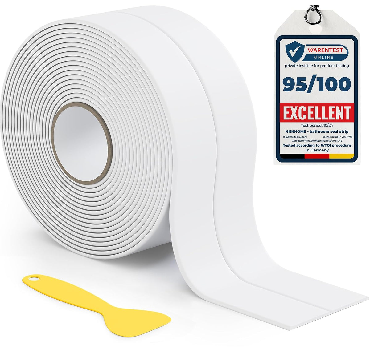 HNNHOME White Waterproof Bath Sealant Strip for Bathroom and Kitchen Gaps