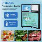 3.2 Cu.Ft Mini Fridge with Freezer, 7-Level Cooling Small Refrigerator