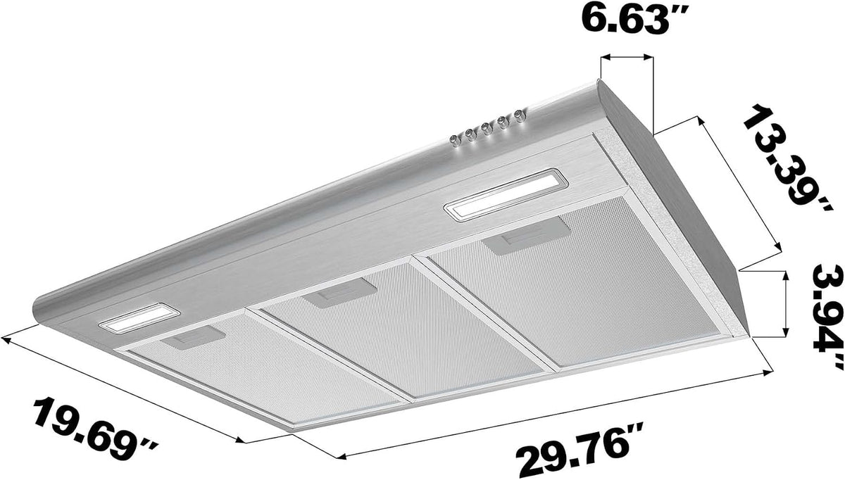 CIARRA Ductless Range Hood 30 inch Under Cabinet Hood Vent for Kitchen Ducted and Ductless Convertible CAS75918A