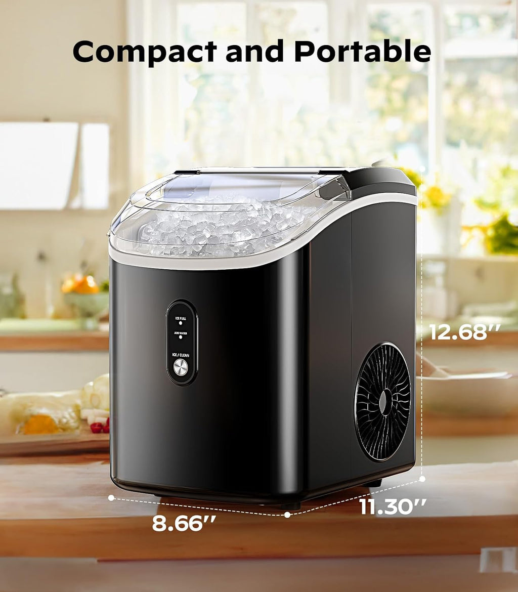 Silonn Ice Maker Countertop, 9 Cubes Ready in 6 Mins, 26lbs in 24Hrs, Self-Cleaning Ice Machine with Ice Scoop and Basket, 2 Sizes of Bullet Ice for Home Kitchen Office Bar Party