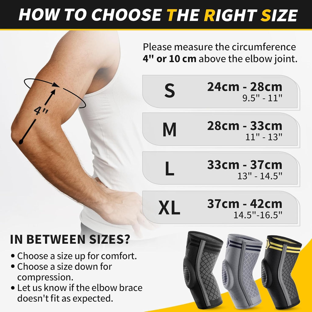 CAMBIVO Elbow Support for Men&Women 2 Pack, Upgraded Tennis Elbow Support Arm Sleeves with Gel Pad and Dual Stabilizers, Elbow Brace for Tennis, Weightlifting