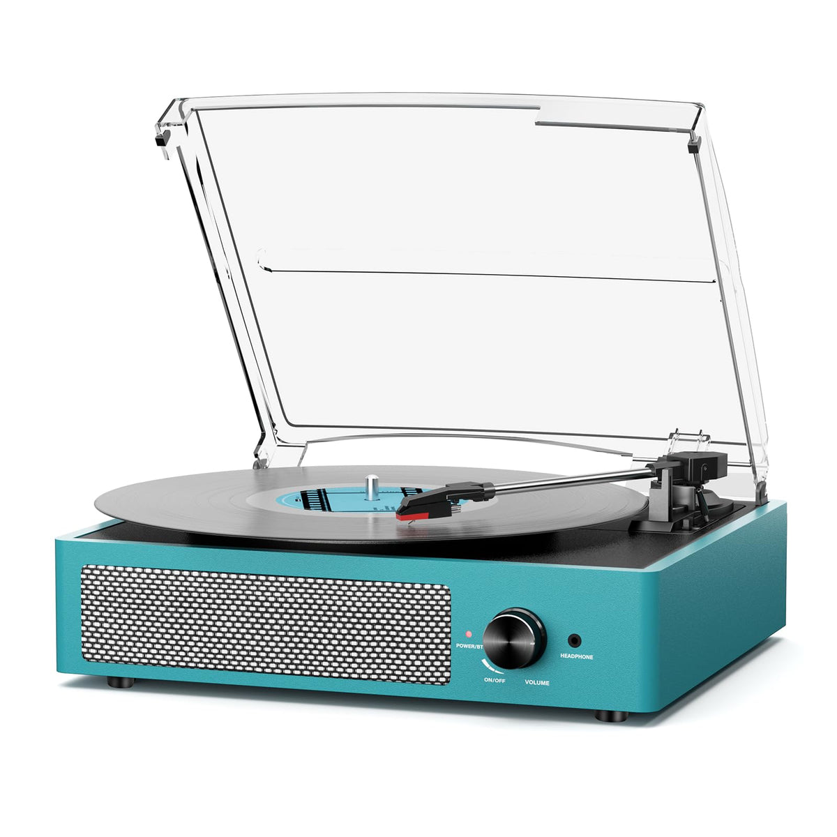 Vinyl Record Player Turntable with Built-in Bluetooth Receiver & 2 Stereo Speakers, 3 Speed 3 Size Portable Retro Record Player for Entertainment and Home Decoration
