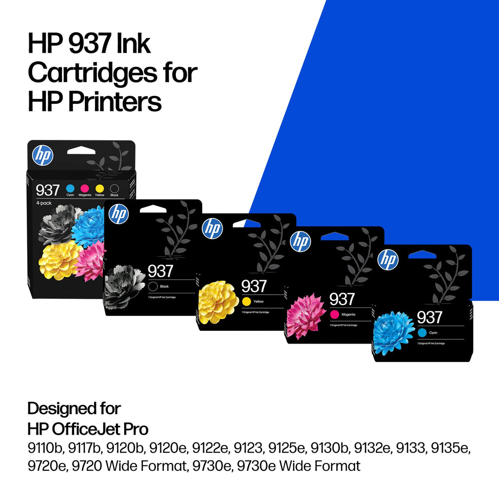 HP 937 Black/Cyan/Magenta/Yellow Original Ink Cartridges 4-Pack
