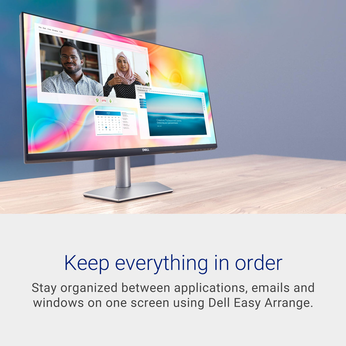 Dell 27 Plus QHD Monitor - S2725DSM - 27-inch QHD (2560x1440) 144Hz 1ms Display, 2 x 3W Speakers, HDMI/DisplayPort 1.4 Connectivity, Height/Tilt/Pivot/Swivel Adjustability, AMD FreeSync - Ash White