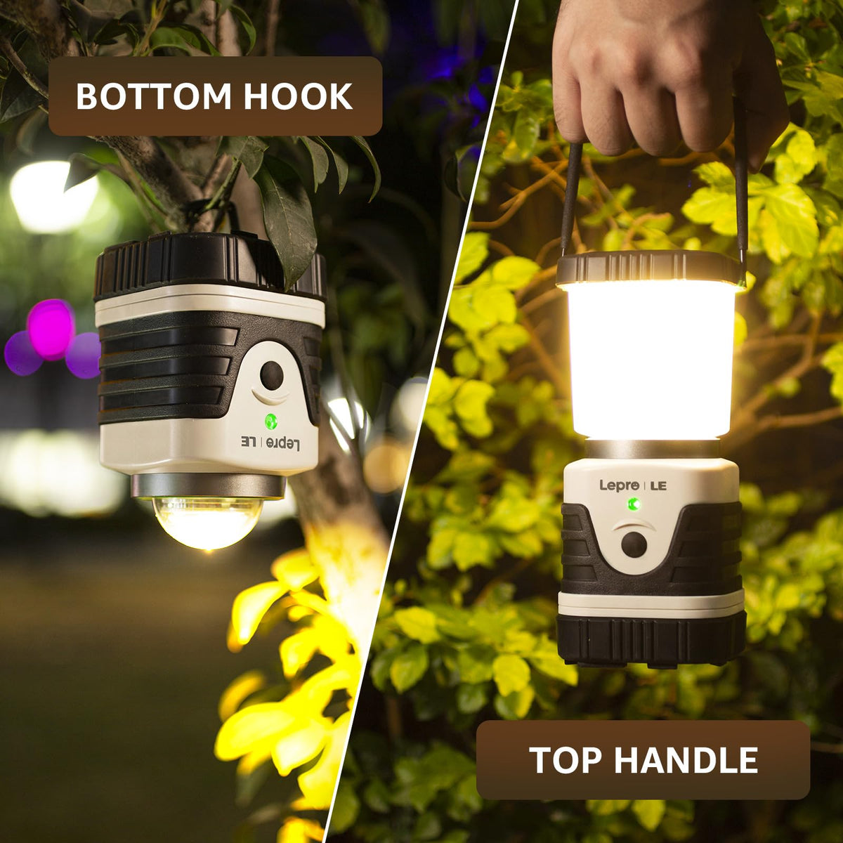 LE Camping Light Rechargeable, 1000lm Camping Lantern, Warm & Cool Light
