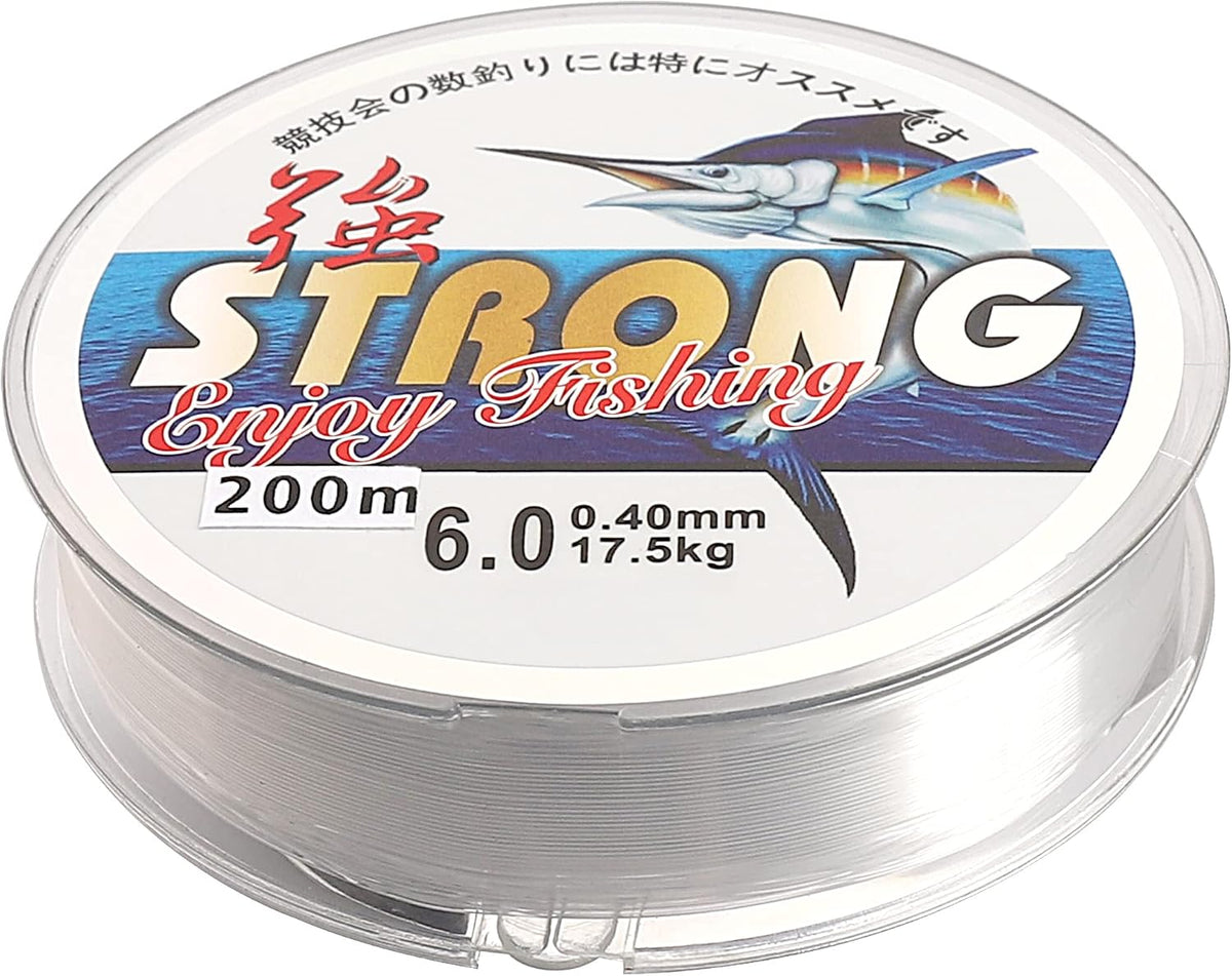 200M Nylon Fishing Line, 0.4mm Clear Monofilament - 6.0 Spool for Fishing & Crafts