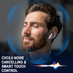 Wireless Earbuds, Bluetooth 5.4 Ear Buds, LED Power Display, 6D Bass Stereo