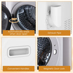 Auertech 3.6 CU. FT Clothes Dryer, Large Capacity Laundry Dryer with 12 Drying Modes & Stainless Steel Tub, Dryer Machine, Electric Dryer with LED Control for Busy Family Home, White