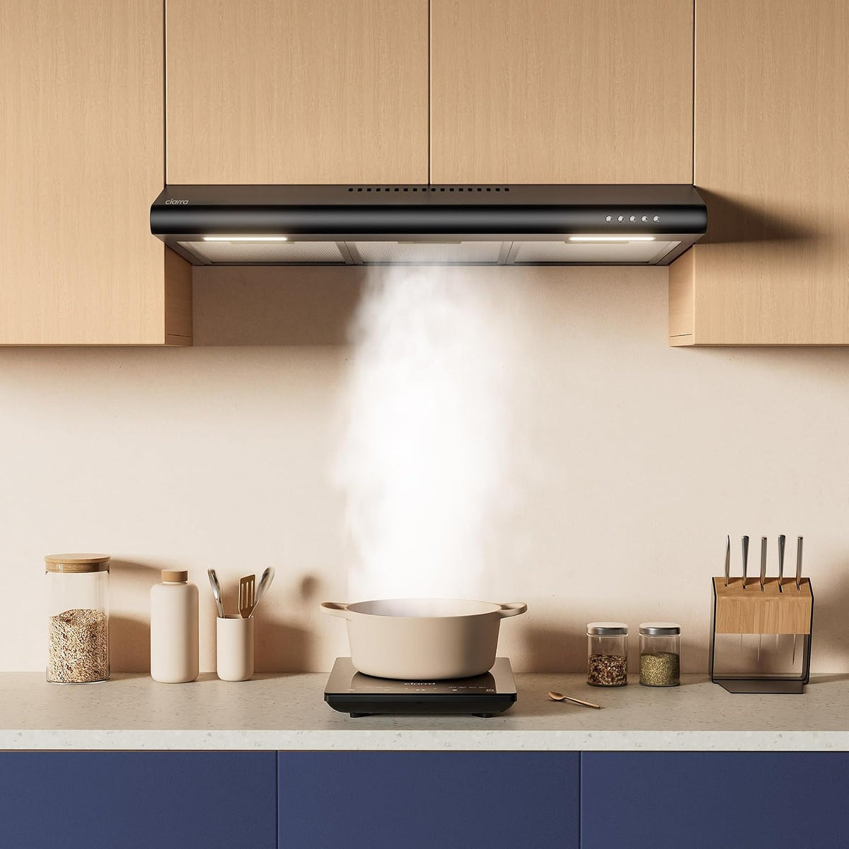 CIARRA Ductless Range Hood 30 inch Under Cabinet Hood Vent for Kitchen Ducted and Ductless Convertible CAS75918A