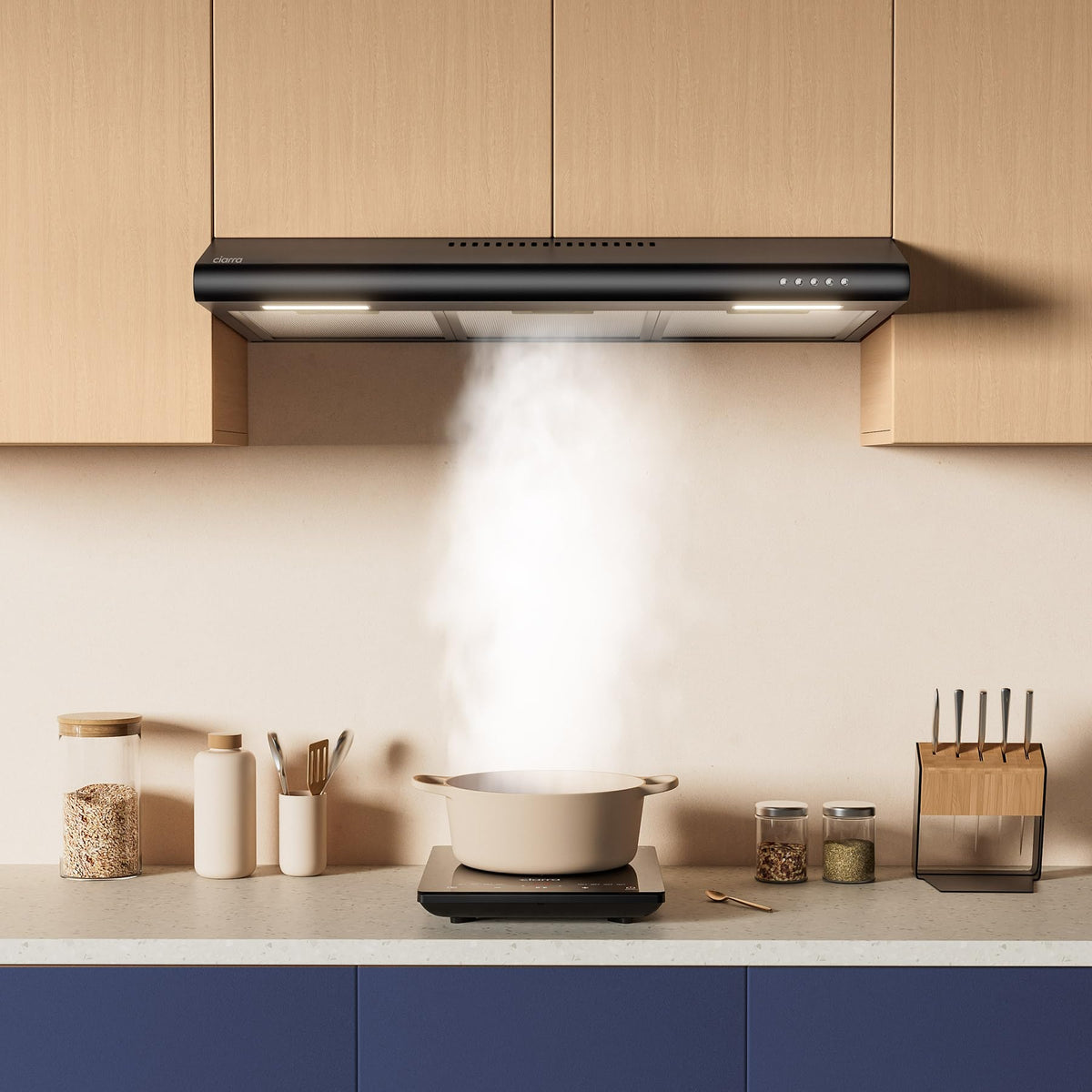 CIARRA Range Hood 30 Inch Under Cabinet Ductless Stainless Steel