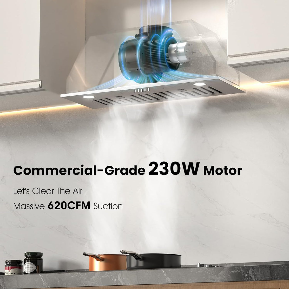Range Hood Insert 30 inch, 620CFM Built-in Kitchen Hood