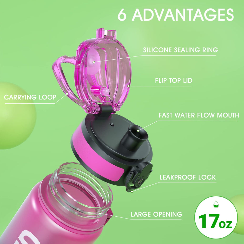 Sahara Sailor Water Bottle 1L, Leakproof Tritan Bottle with Time Marker