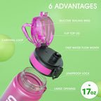 Sahara Sailor Water Bottle 1L, Leakproof Tritan Bottle with Time Marker