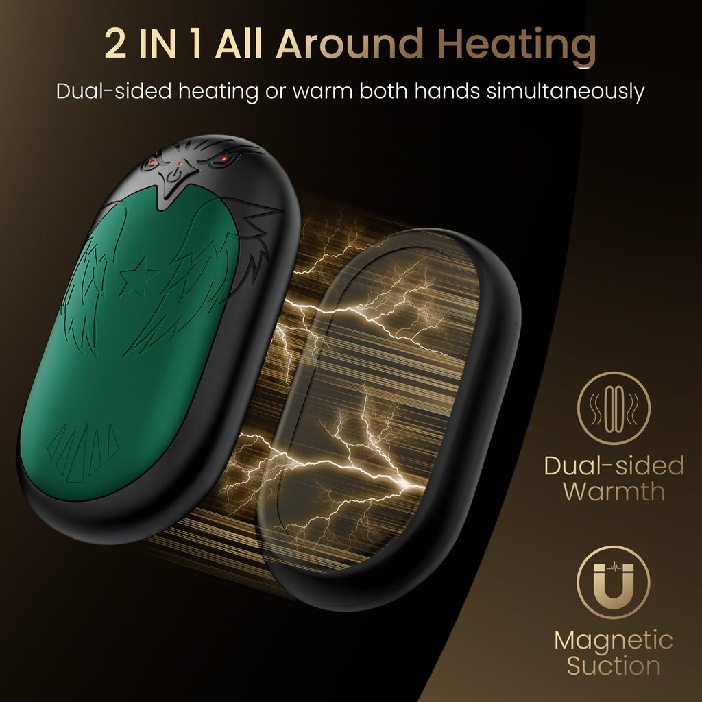 Rechargeable Hand Warmers 2 Pack, 24 Hrs Warmth, Magnetic Electric Heater