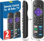 2 Pack Replacement Remote Control Only for Roku TV, Compatible for TCL Roku/Hisense Roku/Onn Roku/Sharp Roku/Philips Roku/Element Roku/Westinghouse Roku TVs (Not for Roku Stick, Box or Speaker)