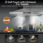 Wall Mount Range Hood 30 inch, 900 CFM Stainless Steel Kitchen Hood