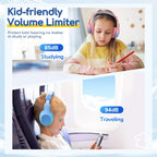EarFun K1 Kids Headphones Wired with Mic, Volume Limit Headphones for Kids