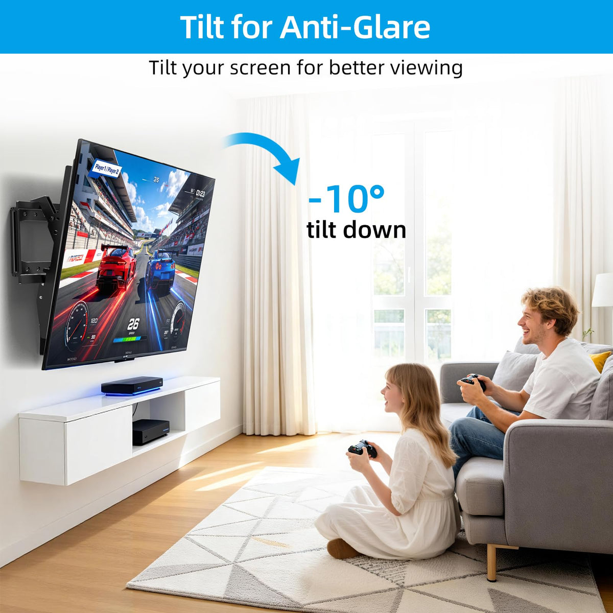 HOME VISION Heavy Duty Tilt TV Wall Mount for 32-86 Inch Flat/Curved Screen