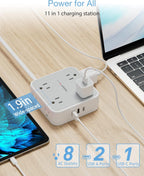 TESSAN Surge Protector Power Strip with 900J Surge Protection, 5 Ft, Grey