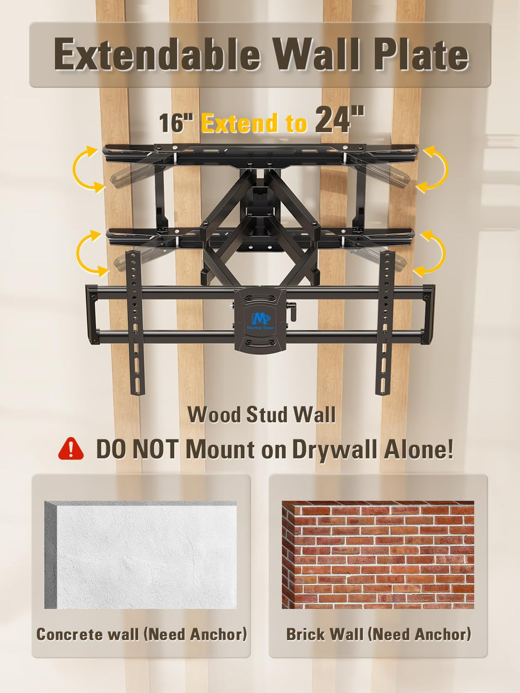Mounting Dream Full Motion TV Wall Mount for 42-90 Inch TV up to 154lbs