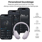 TOZO HT3 Hybrid Noise Cancelling Wireless Headphones, 90H Over Ear Headset