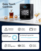 EUHOMY 2.4" Ice Ball Maker Countertop, 3Pcs Ready in 40Mins, 108Pcs/Day, Self-Cleaning Sphere Ice Maker Machine with Crystal Clear Ice, Round Ice Cube Maker for Whiskey & Bourbon
