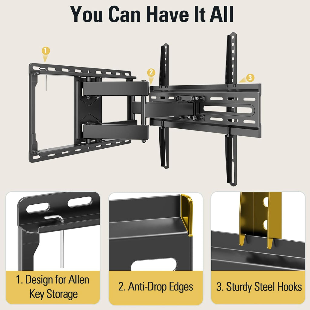 Mounting Dream Full Motion TV Wall Mount for 32-70 Inch TVs up to 110lbs