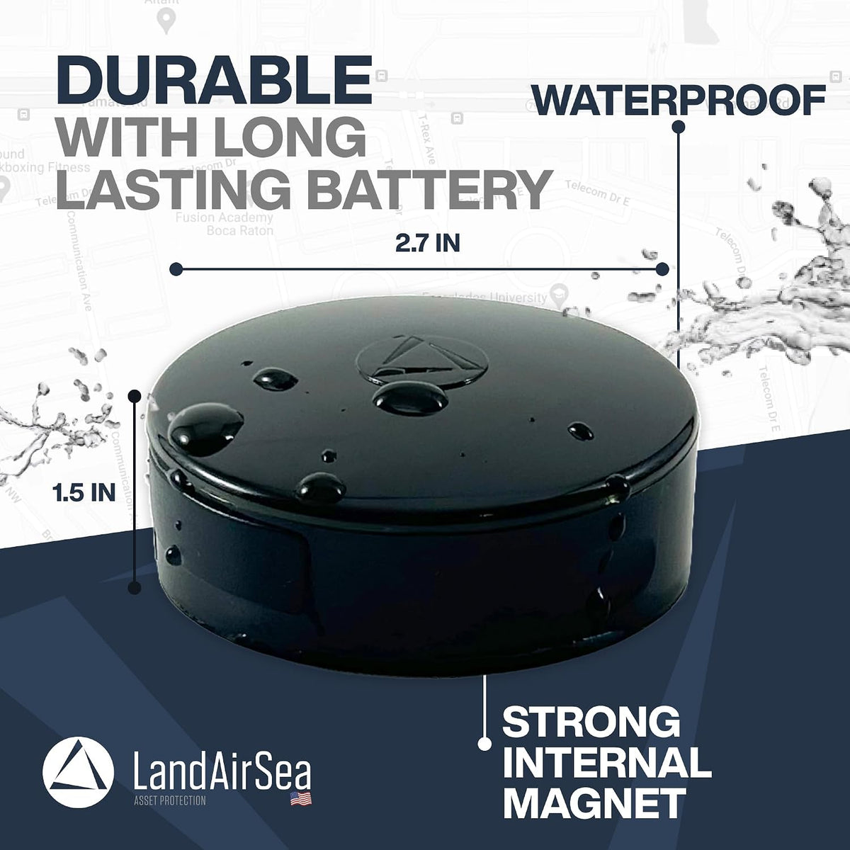 LandAirSea Overdrive GPS Tracker — Extended Life Battery, Magnetic, and Waterproof. Commercial GPS Tracker for Vehicles, Trailers, Equipment, and Assets. Real-Time Global Tracking.