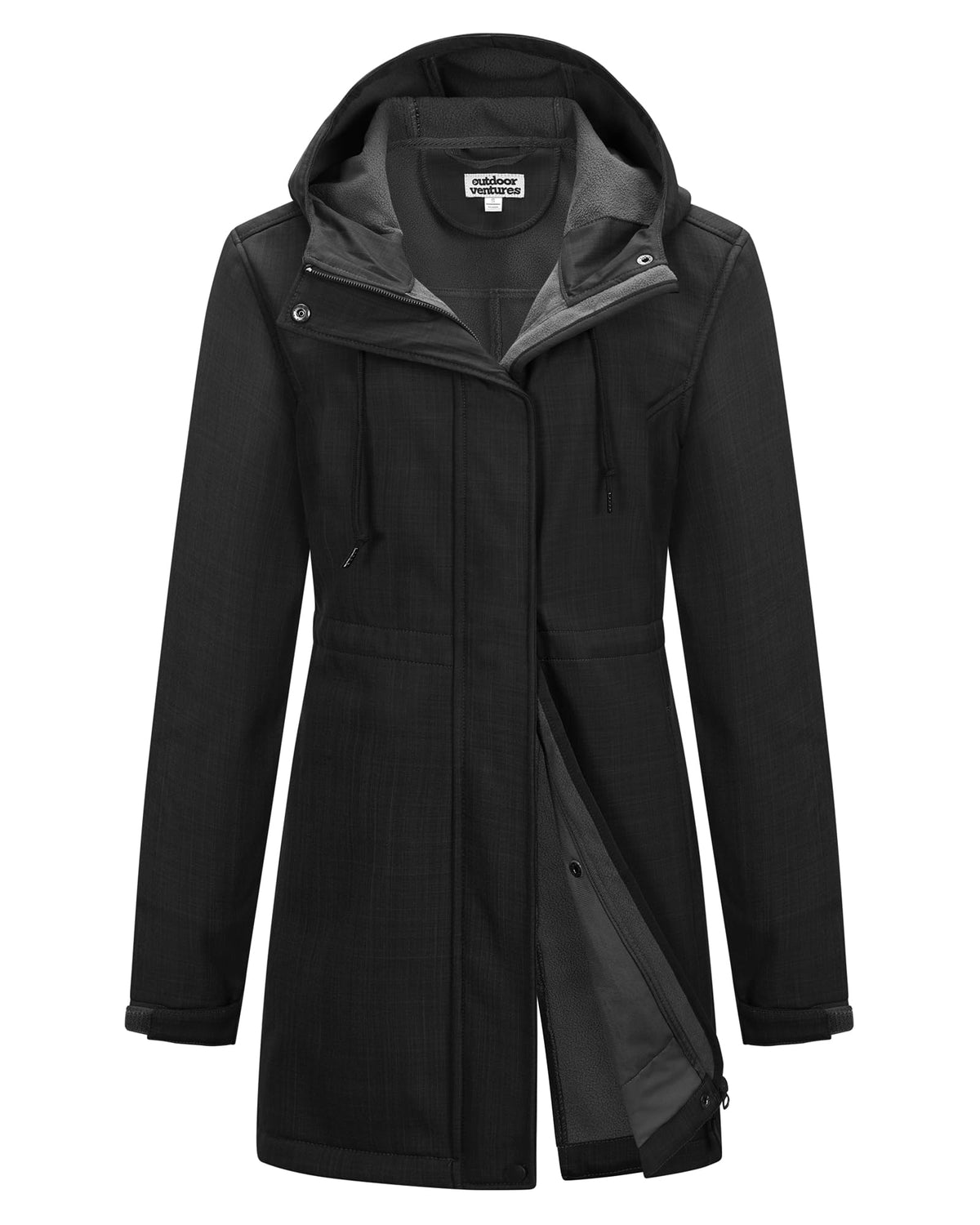 Outdoor Ventures Womens Waterproof Softshell Jacket Long Hooded Windbreaker