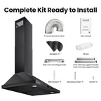 VIKIO HOME 36 Inch Wall Mount Range Hood 580CFM Low Noise Touch Control