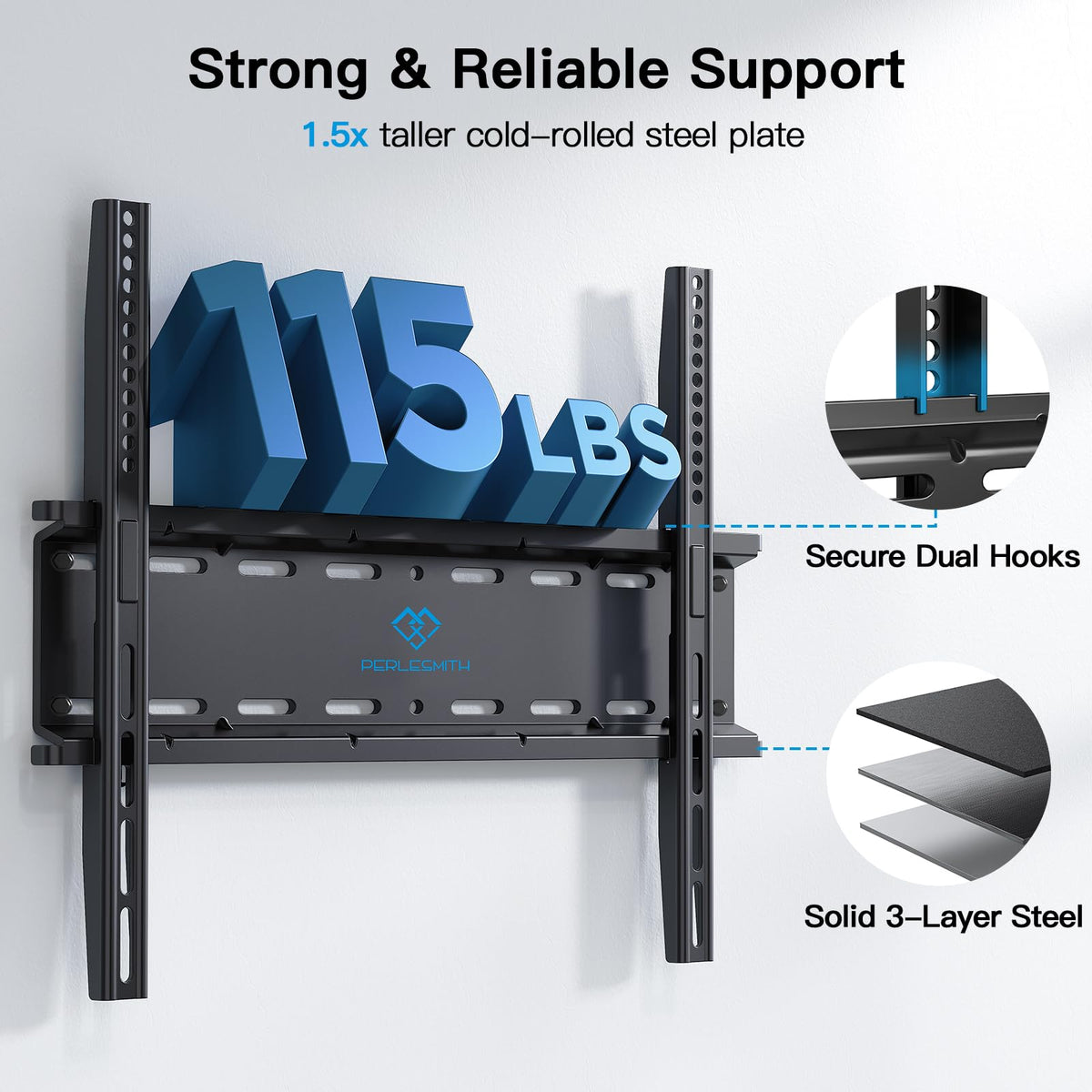PERLESMITH Tilting TV Wall Mount for 23–60 inch TVs up to 115 lbs