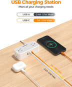 TESSAN Extension Cord 10 FT, Power Strip with 900J Surge Protection, Grey