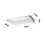 CIARRA Range Hood 30 Inch Under Cabinet Ductless Stainless Steel