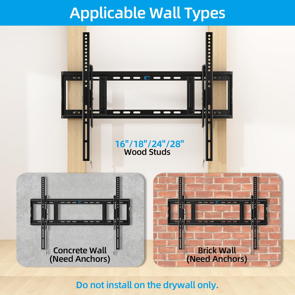HOME VISION Heavy Duty Tilt TV Wall Mount for 32-86 Inch Flat/Curved Screen