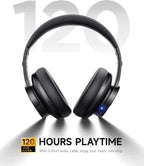 Picun B8 Wireless Bluetooth Headphones, 120H Playtime, 3EQ Modes, Black